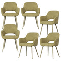 WOOOD Jenny Eetkamerstoelen - Polyester - Sage - Set van 6