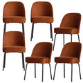 WOOOD Vogue Eetkamerstoelen - Fluweel - Roest - Set van 6