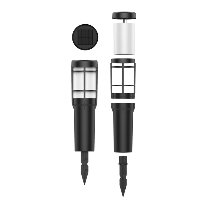 KS Verlichting Set 4 stuks Fuego LED Solar Tuinfakkel Zwart