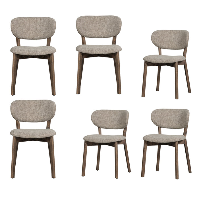 WOOOD Udar Eetkamerstoelen Houten Frame - Donkerbruin - Set van 6