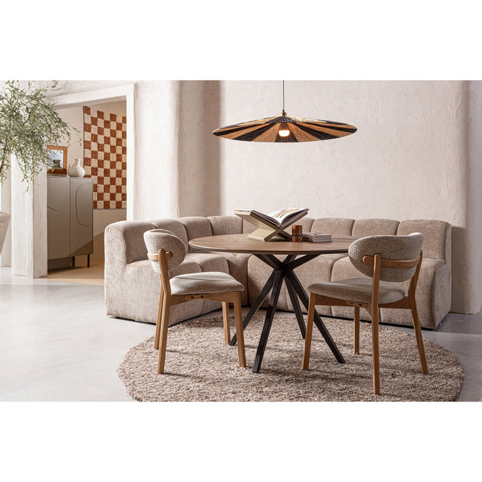 WOOOD Udar Eetkamerstoelen Houten Frame - Donkerbruin - Set van 6