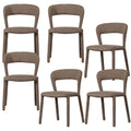 WOOOD Noble Eetkamerstoelen - Polyester - Taupe - Set van 6