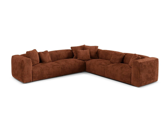 Micadoni 5-zits hoekbank Martina ribstof