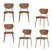 WOOOD Valor Eetkamerstoelen - Polyester - Bruin - Set van 6