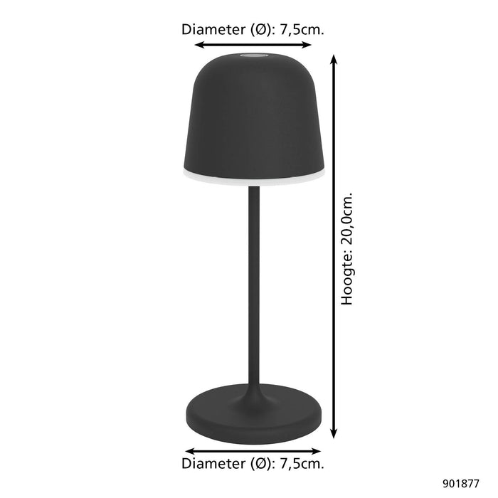 EGLO Mannera-S Tafellamp|Priklamp - USB-C - H 20 cm  - Zwart