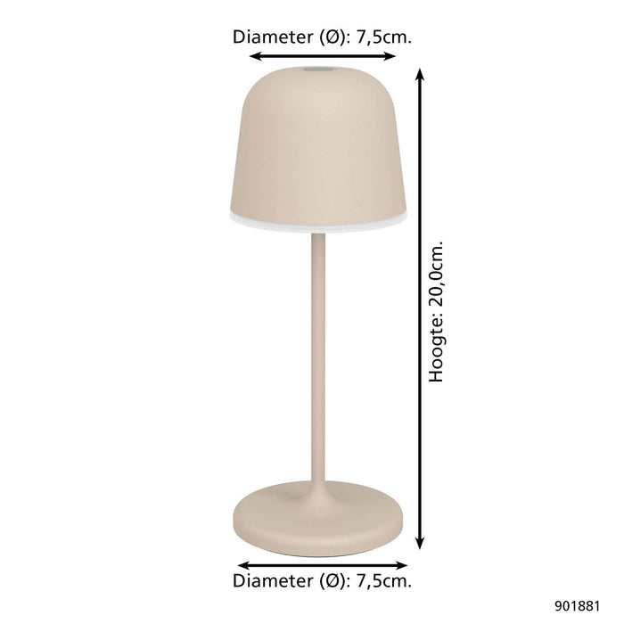 EGLO Mannera-S Tafellamp|Priklamp - USB-C - H 20 cm  - Zand