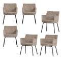 WOOOD Kam Eetkamerstoelen - Polyester - Zand - Set van 6