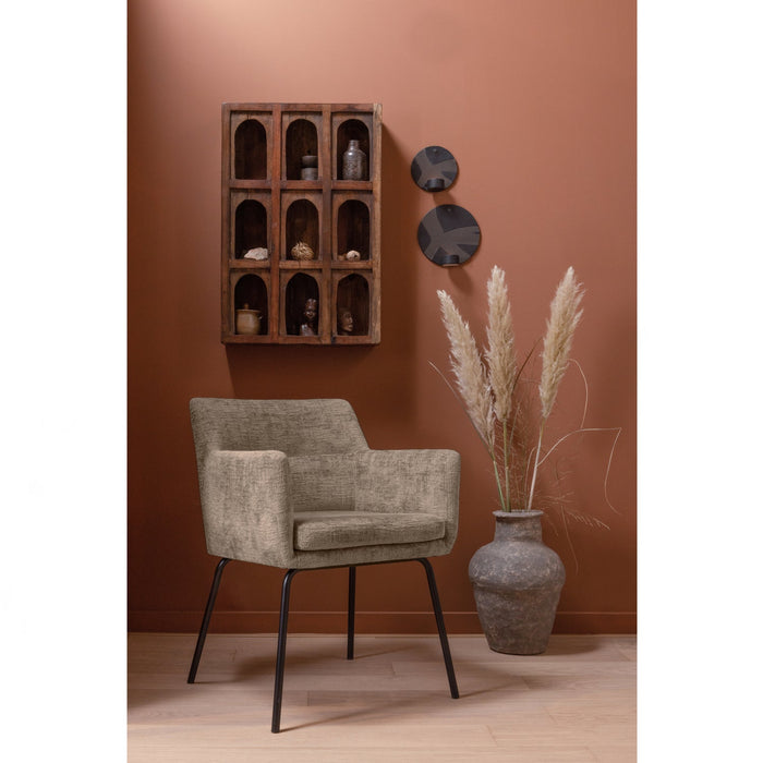 WOOOD Kam Eetkamerstoelen - Polyester - Zand - Set van 6