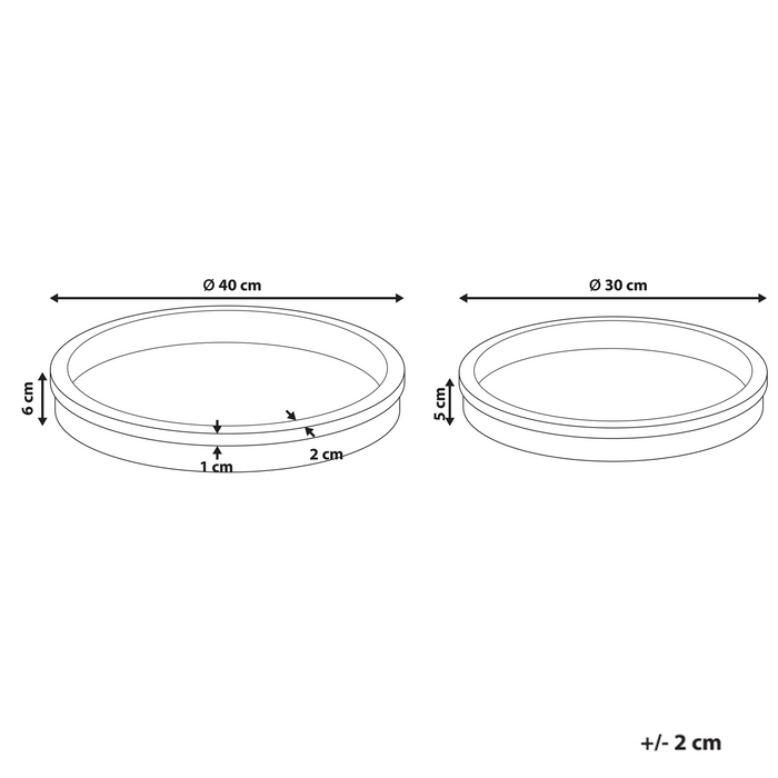 Beliani - MANSOURA - Dienblad set van 2 - Lichtbruin - Mangohout