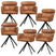 WOOOD Fenne Eetkamerstoelen - Leerlook - Cognac - Set van 6