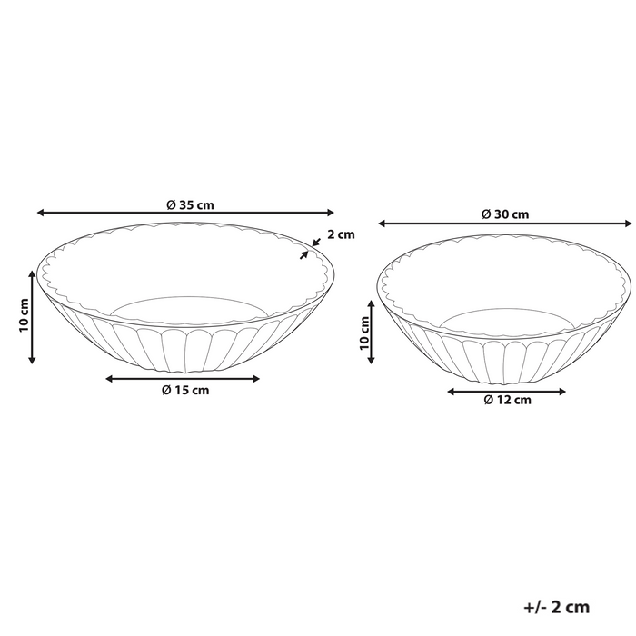 Beliani - SOHAG - Set van 2 schalen - Bruin - Mangohout