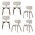 WOOOD Travis Eetkamerstoelen - Polyester - Off White - Set van 6