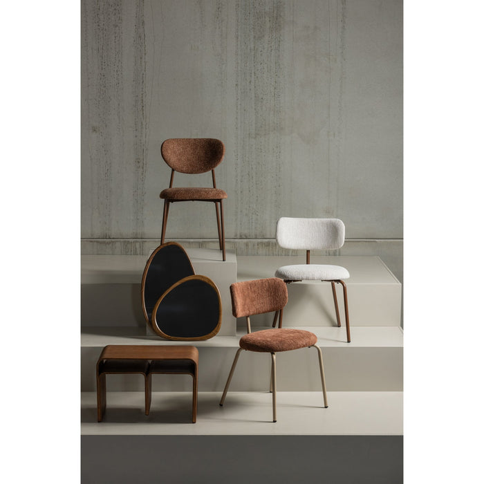WOOOD Travis Eetkamerstoelen - Polyester - Off White - Set van 6