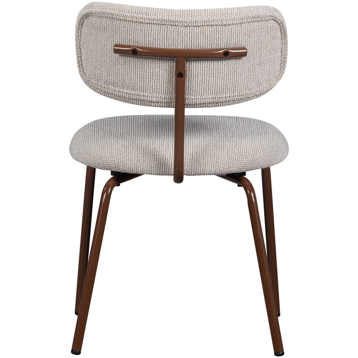 WOOOD Travis Eetkamerstoelen - Polyester - Off White - Set van 6