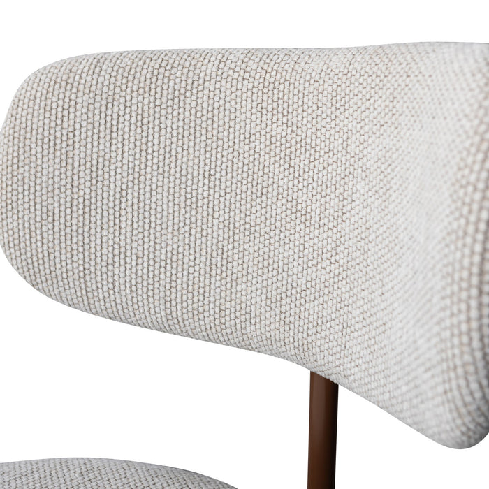 WOOOD Travis Eetkamerstoelen - Polyester - Off White - Set van 6