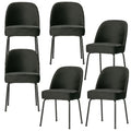WOOOD Vogue Eetkamerstoelen - Fluweel Zwart - Set van 6