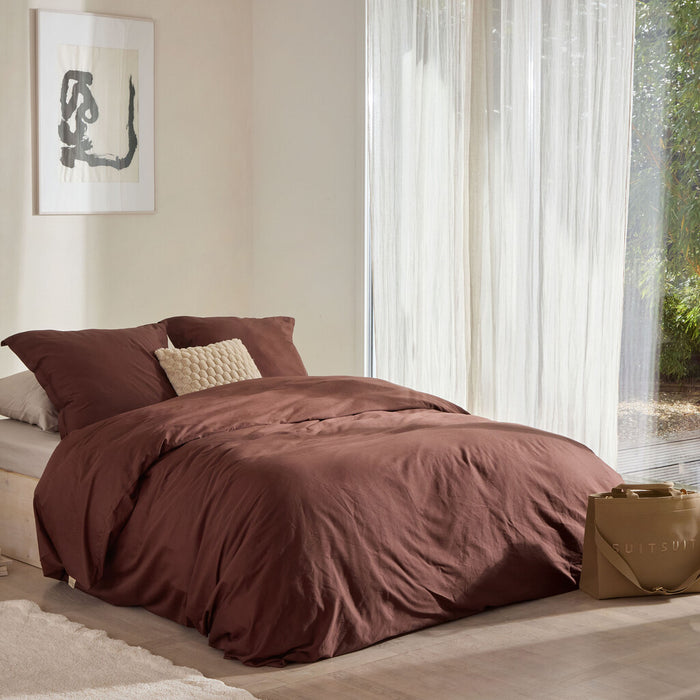 Walra - Dekbedovertrek Vintage Satin - 200x220 - Bruin