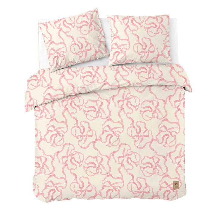 Dindi Home - Dekbedovertrek Pink Party - 200x220 - Off White | Roze