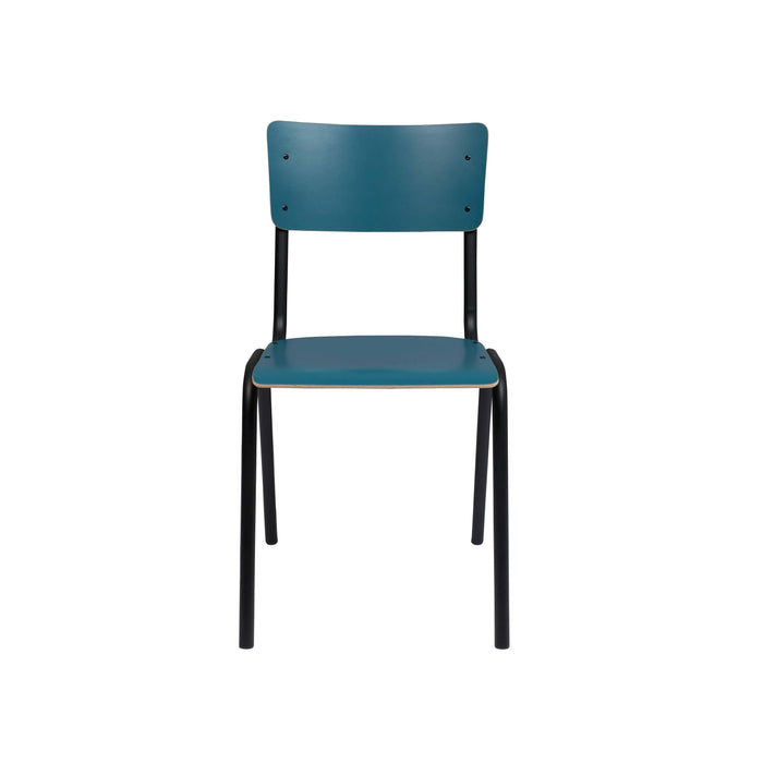 Zuiver Back To School Eetkamerstoelen  Mat Blauw  - Set van 4