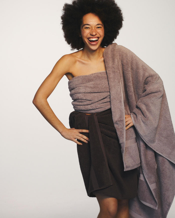 Ontario Badtextiel Mauve | 90 x 195 cm | Roze | Paars | Katoen