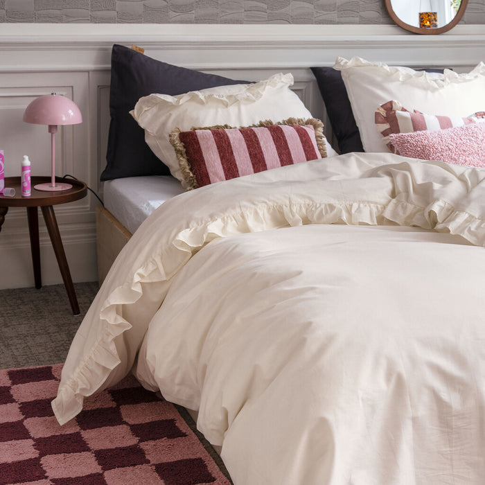 Dindi Home - Dekbedovertrek White Ruffle - 240x220 - Off White