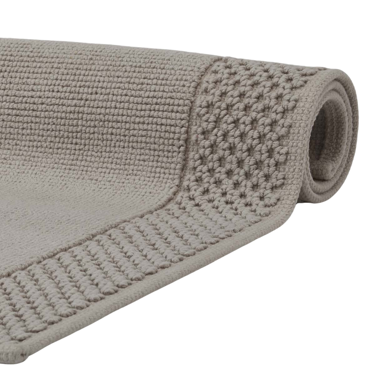 Yuna Badmat Truffle | 60 x 60 cm | Beige | Grijs | Katoen