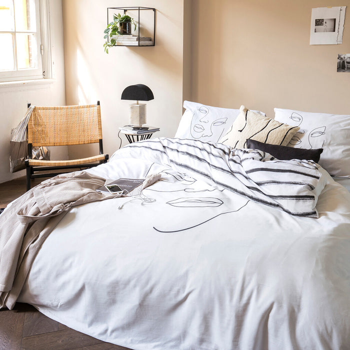 Dindi Home - Dekbedovertrek Tender Tattoo - 240x220 - Wit