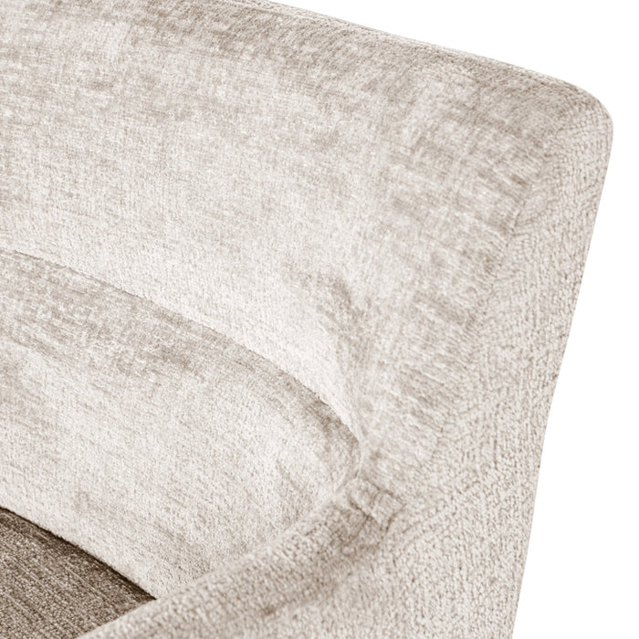 WOOOD Kam Eetkamerstoelen - Polyester - Off White - Set van 6