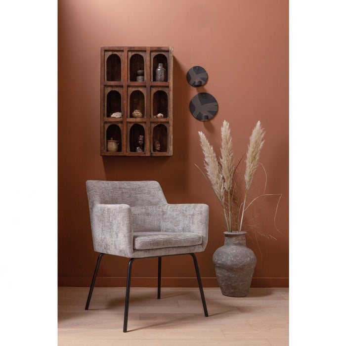 WOOOD Kam Eetkamerstoelen - Polyester - Off White - Set van 6