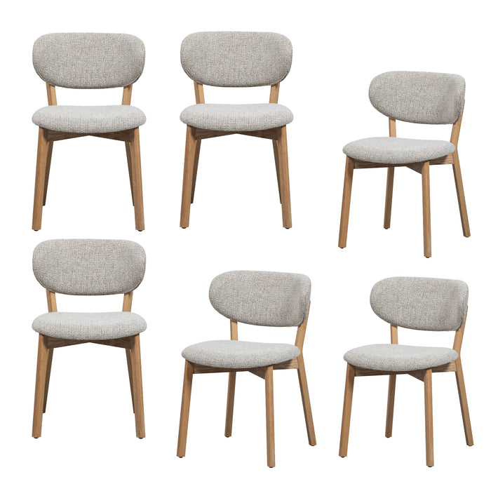 WOOOD Udar Eetkamerstoelen Houten Frame - Naturel - Set van 6