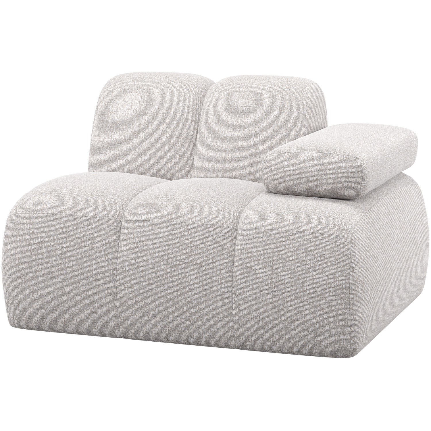 WOOOD Mojo 1-Zits Element Bank Arm Rechts - Bouclé - Roestbruin