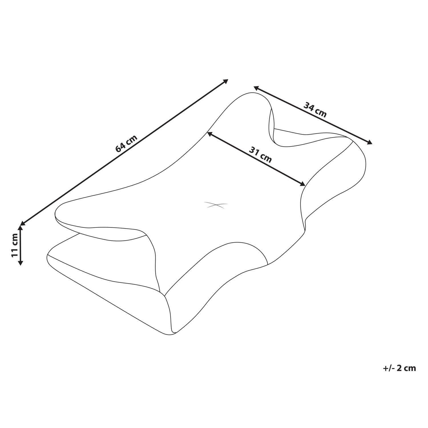 Beliani-SINAI-Hoofdkussen traagschuim-Wit-64 x 34 cm-Traagschuim
