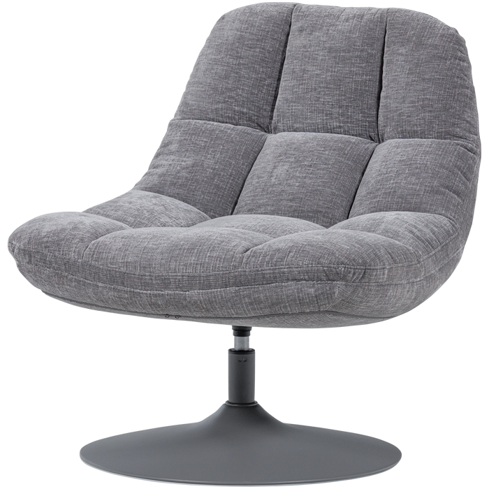 WOOOD Elvi Draaifauteuil - Chenille Structuur -  Lichtgrijs - 81x73x84