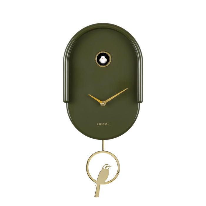 Karlsson - Wandklok Tweet - Luxury green