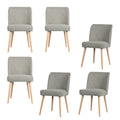 vtwonen Force Eetkamerstoelen - Bouclé - Grijs - Set van 6