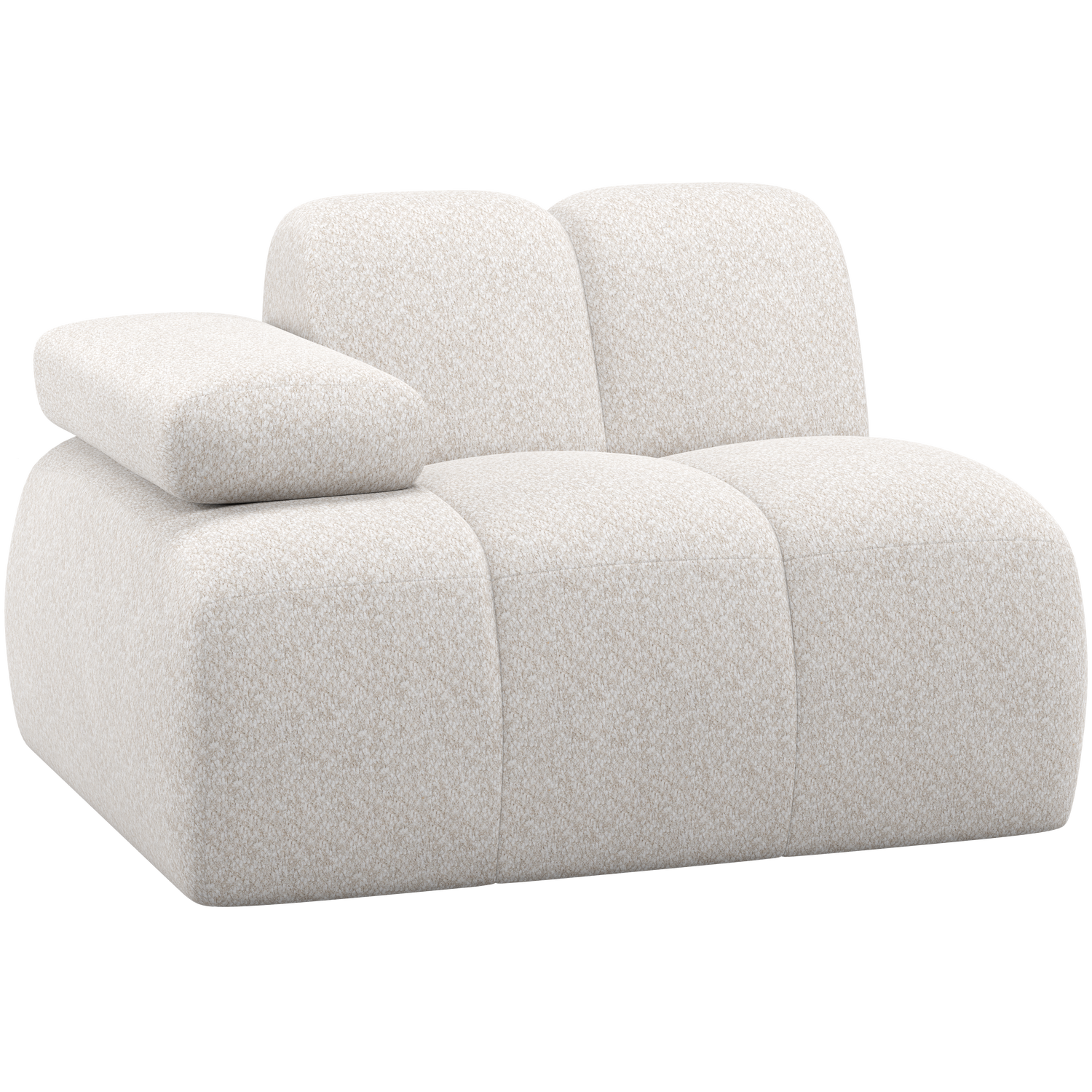 WOOOD Mojo 1-Zits Element Bank Arm Links - Wollig - Ecru