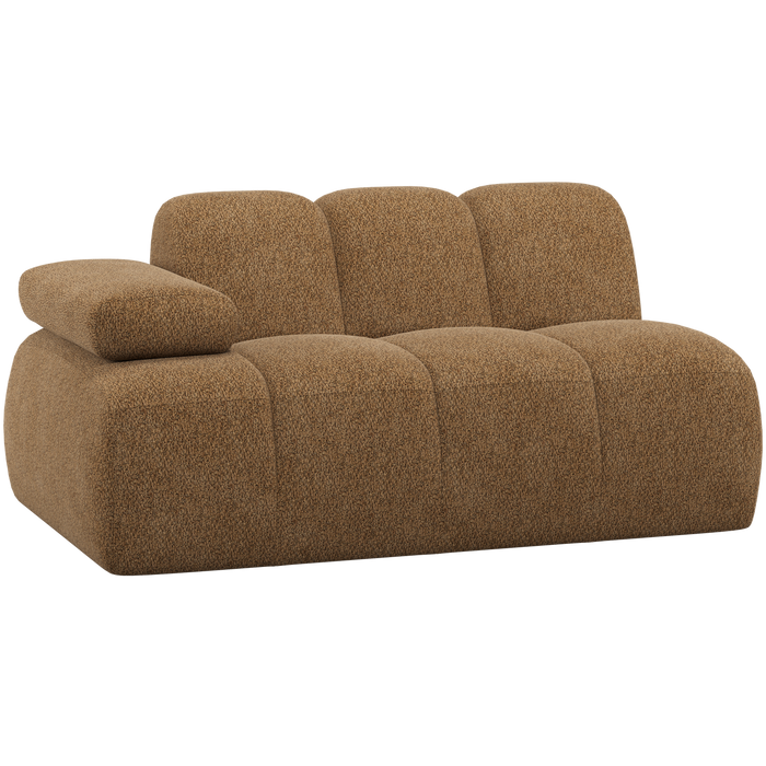 WOOOD Mojo 1,5-Zits Element Bank Arm Links - Wollig - Honinggeel