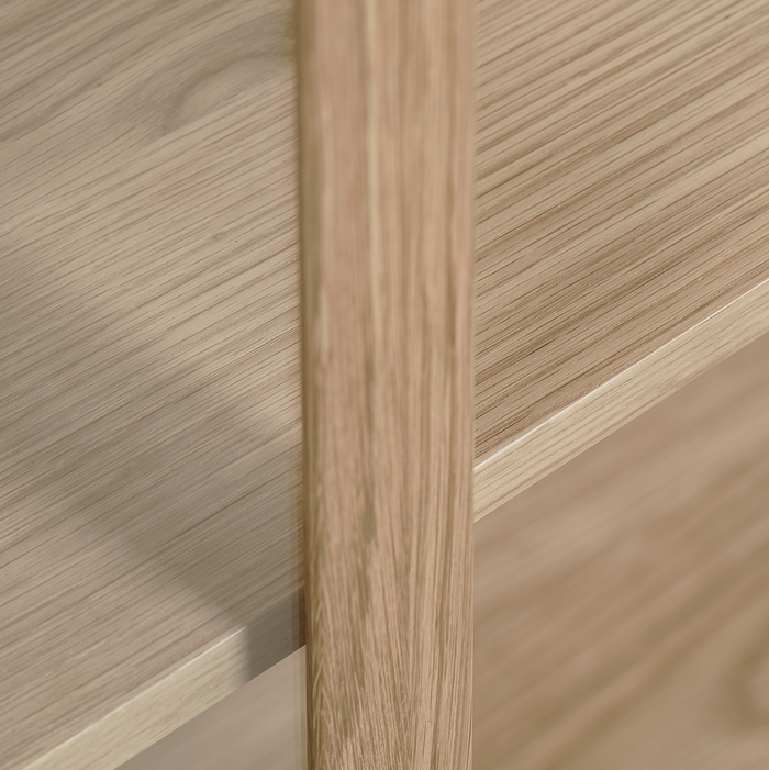 Olivine Boris Eikenhouten Vitrinekast met Glas - B 100 cm - Naturel