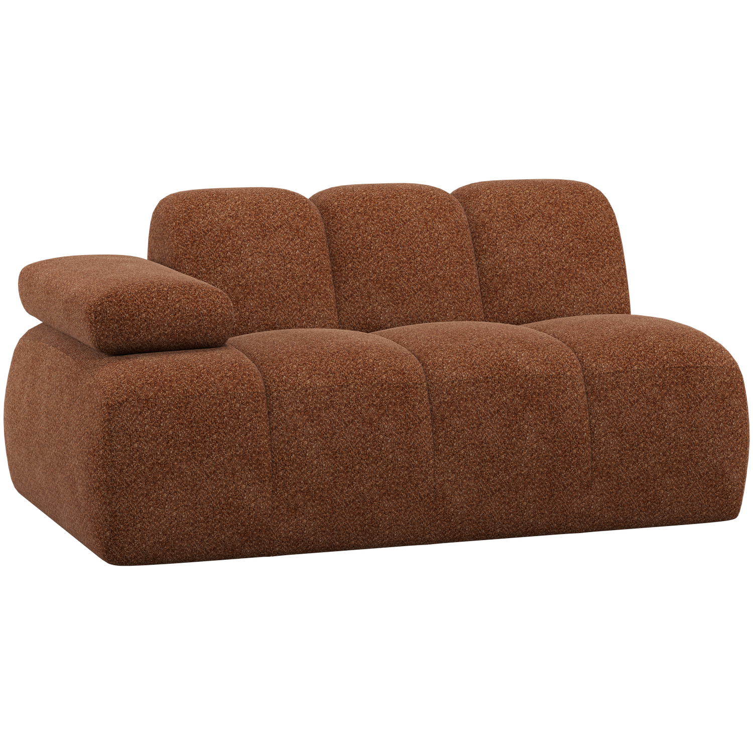 WOOOD Mojo 1,5-Zits Element Bank Arm Links - Wollig - Roestbruin