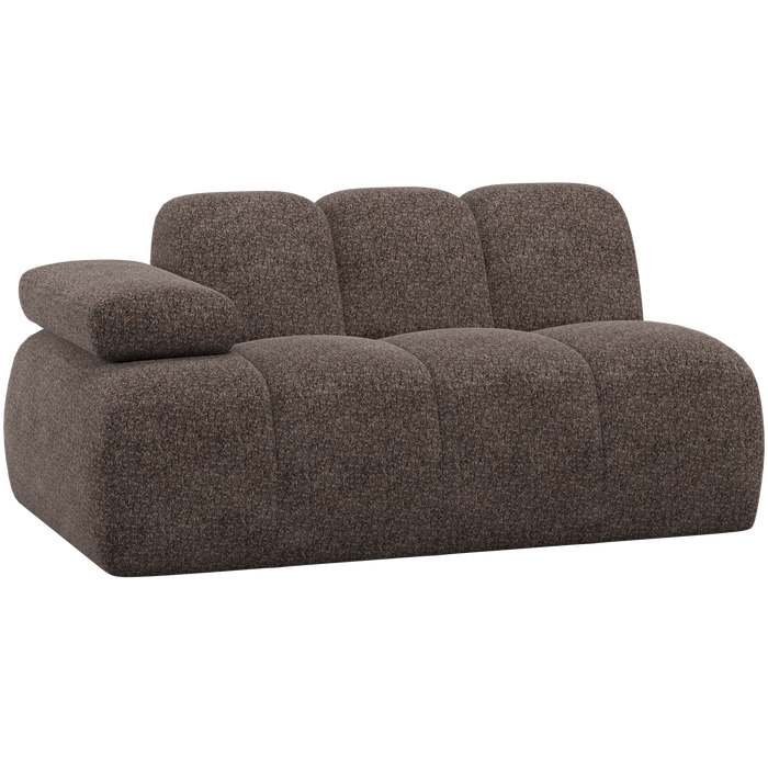 WOOOD Mojo 1,5-Zits Element Bank Arm Links - Wollig - Bruin