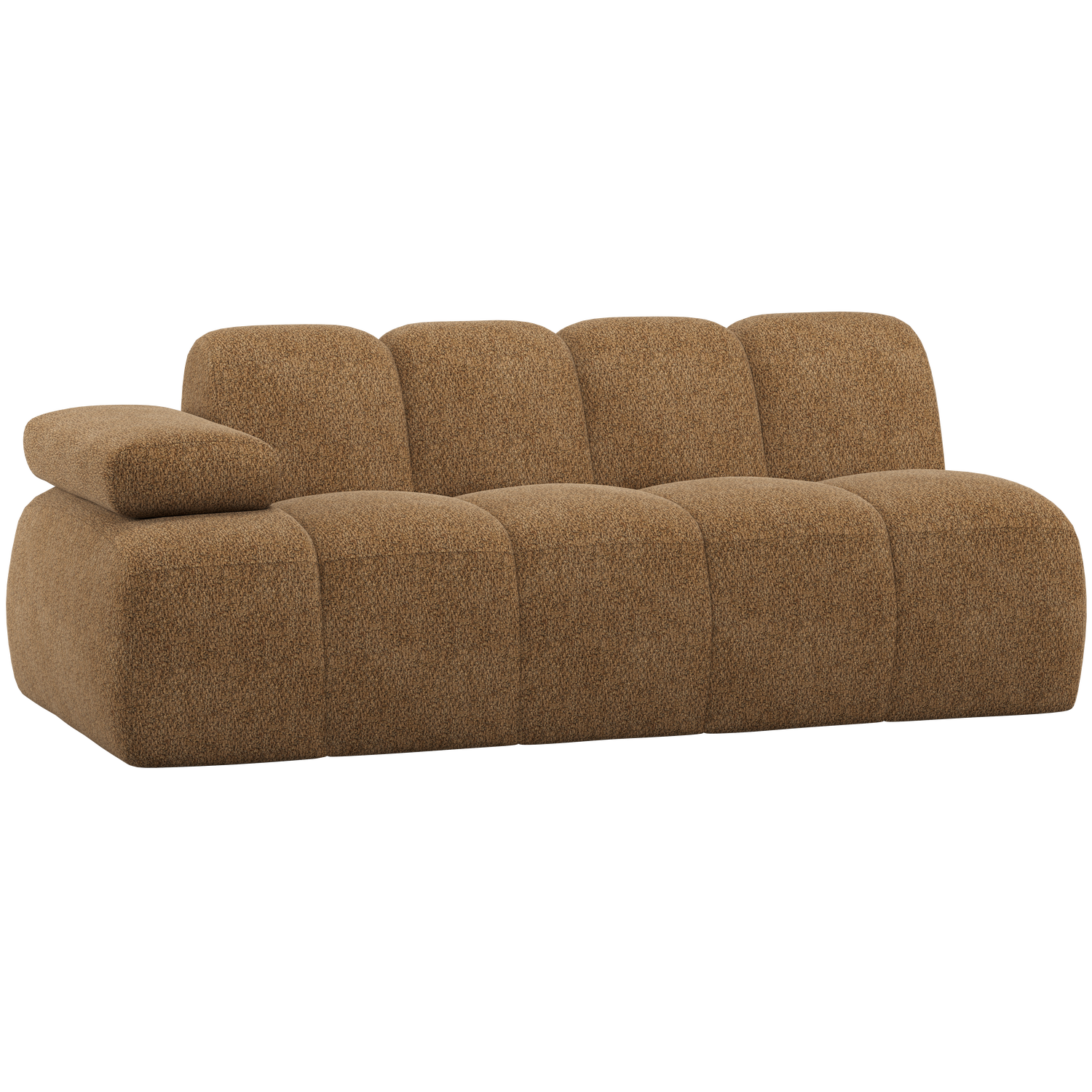 WOOOD Mojo 2-Zits Element Bank Arm Links - Wollig - Honinggeel