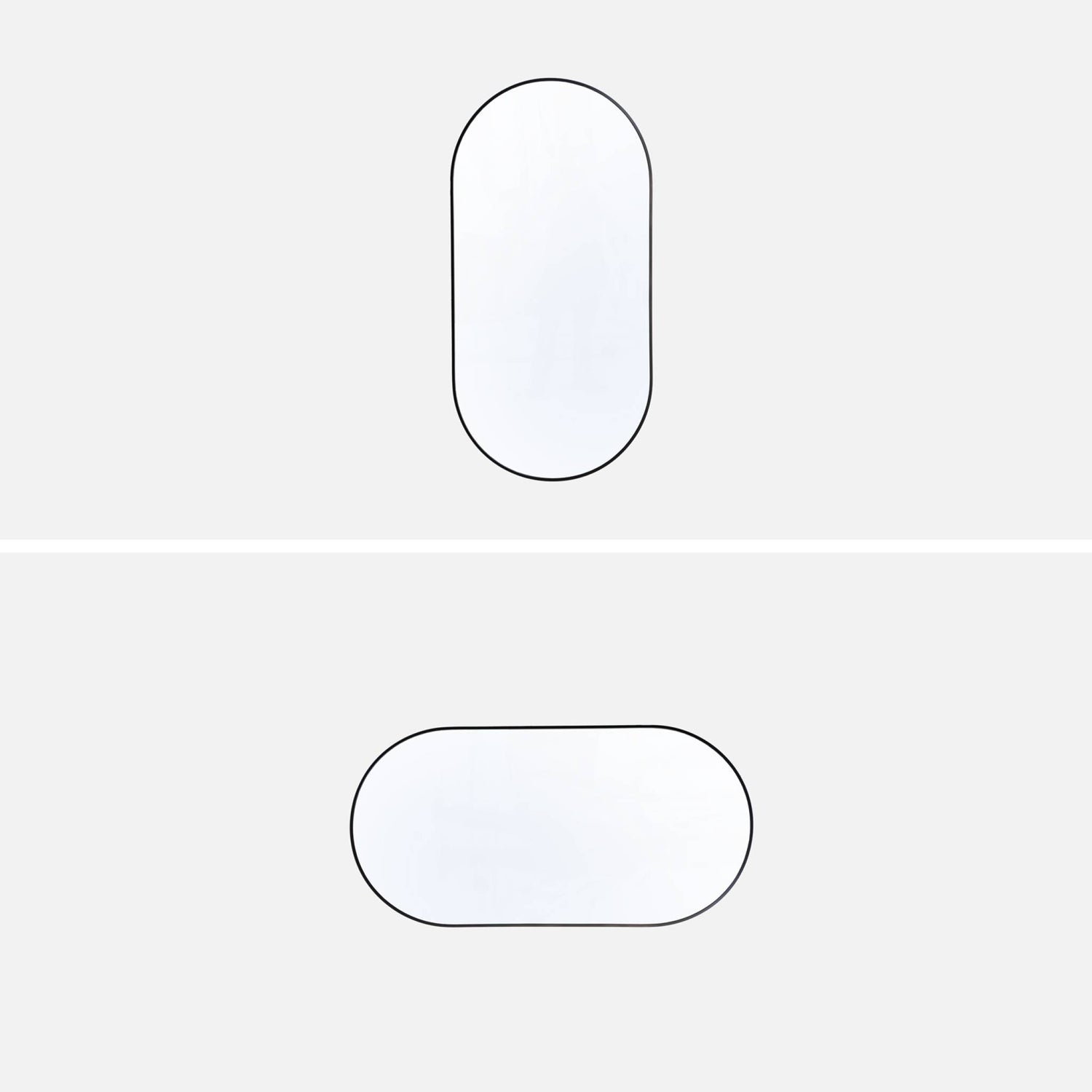 sweeek - Ovale spiegel aluminium 120cm