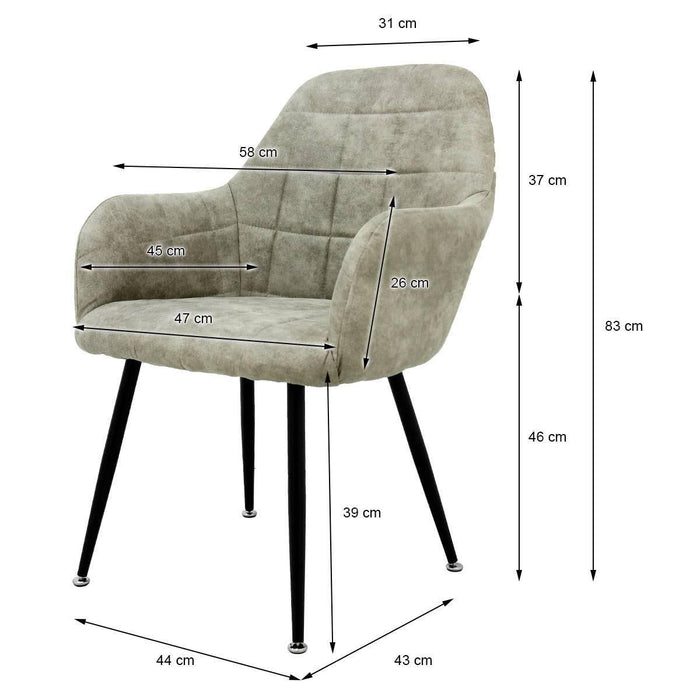 ECD Germany Set van 2 eetkamerstoelen Coli