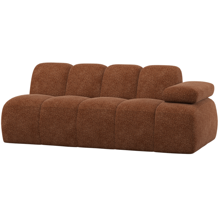 WOOOD Mojo 2-Zits Element Bank Arm Rechts - Wollig - Roestbruin