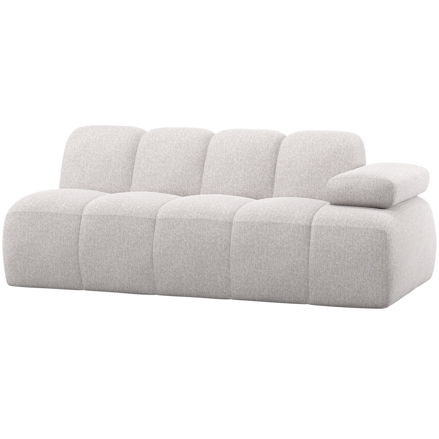 WOOOD Mojo 2-Zits Element Bank Arm Rechts - Bouclé - Roestbruin