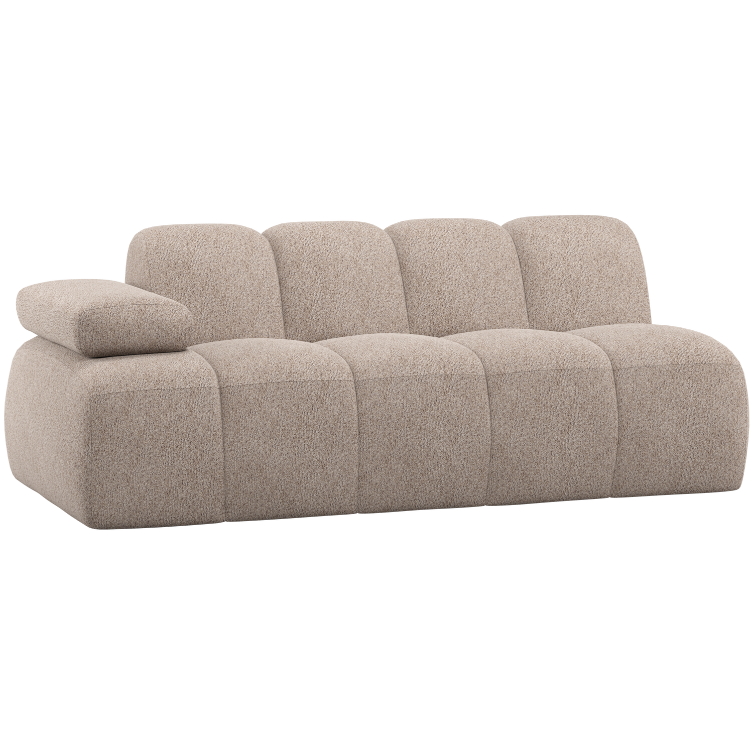 WOOOD Mojo 2-Zits Element Bank Arm Links - Wollig - Donkerzand