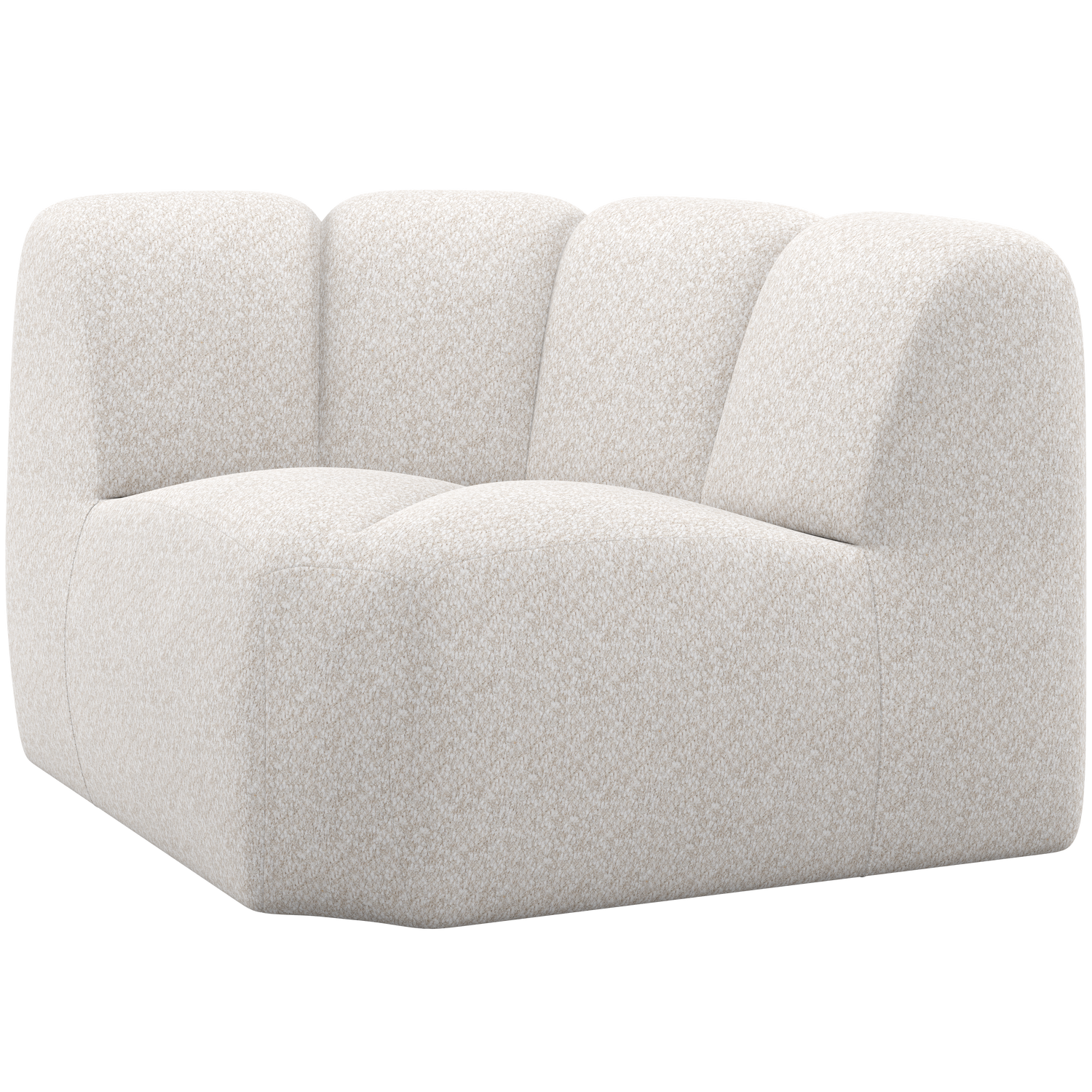 WOOOD Mojo Bank Hoekelement - Wollig - Ecru - 74x110x110