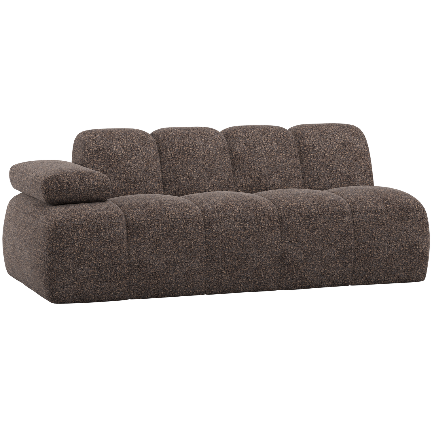 WOOOD Mojo 2-Zits Element Bank Arm Links - Wollig - Bruin - 74x204x97