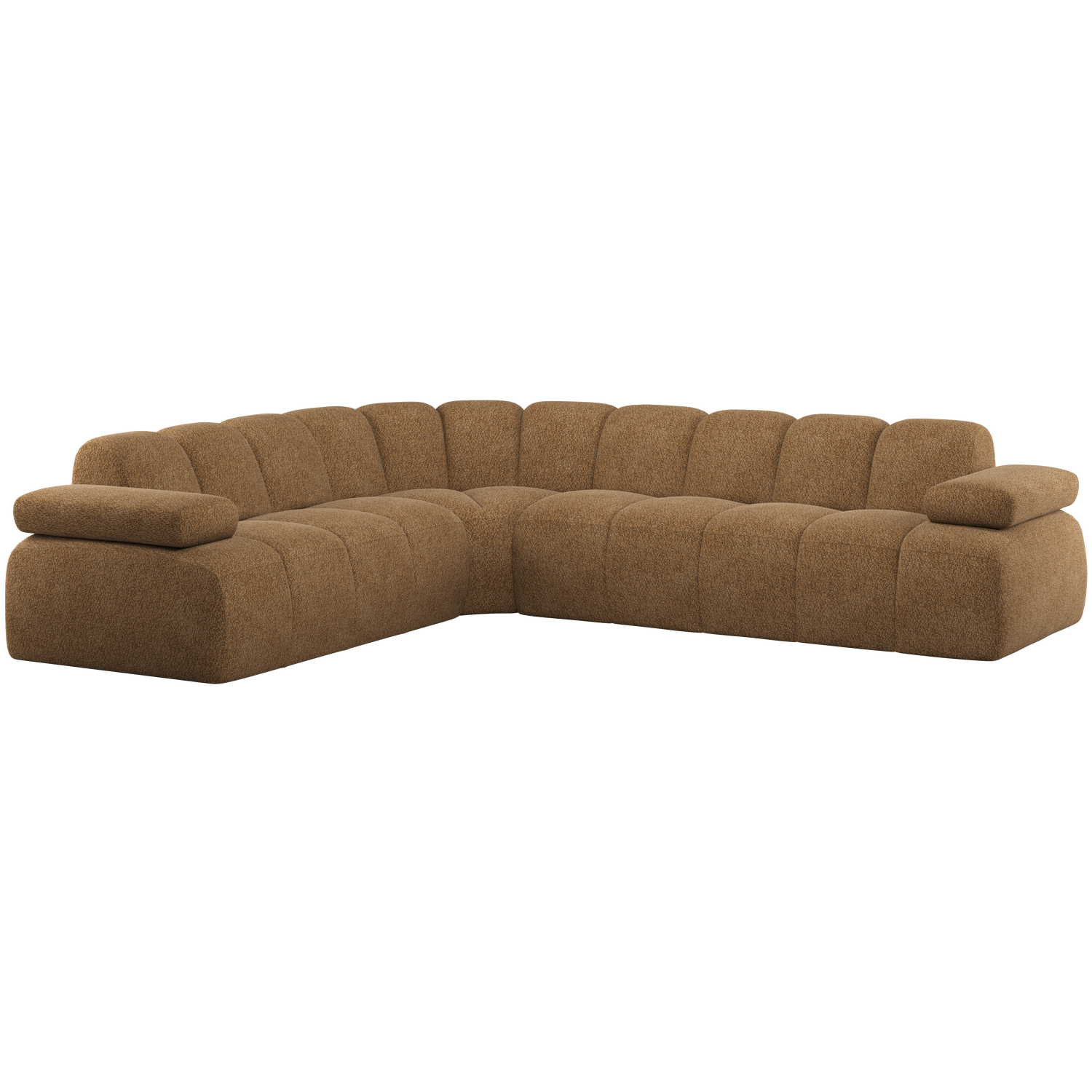 WOOOD Mojo Hoekbank Links - Wollig - Honinggeel - 74x310x230