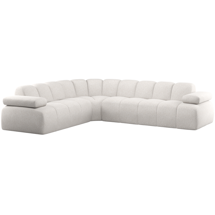 WOOOD Mojo Hoekbank Links - Wollig - Ecru - 74x310x230